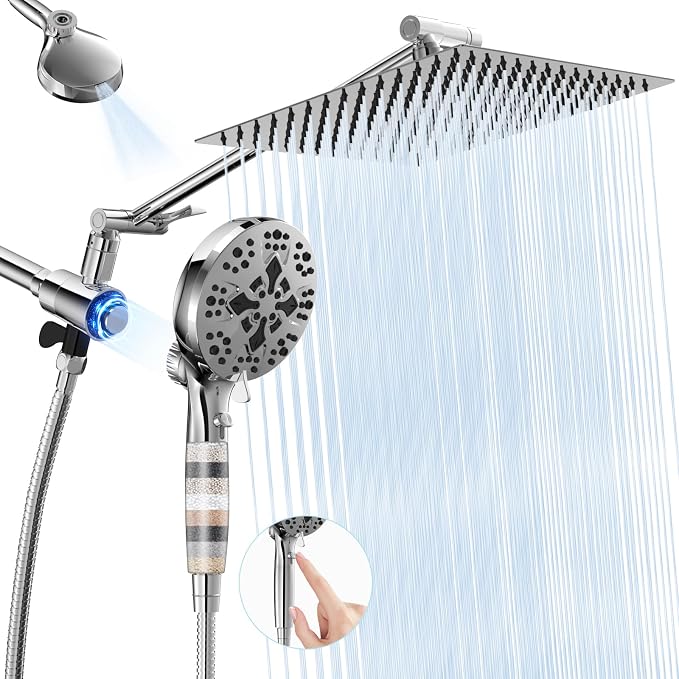 Filtered Shower Head With Handheld Combo, Detachable Dual Showerhead with by PureWaterPristineSpaces