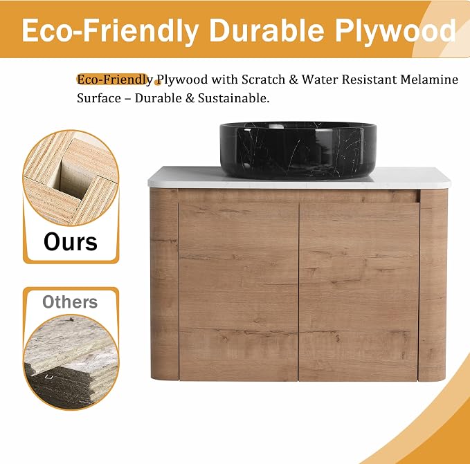 Malwee 30" Floating Bathroom Vanity - Image 4
