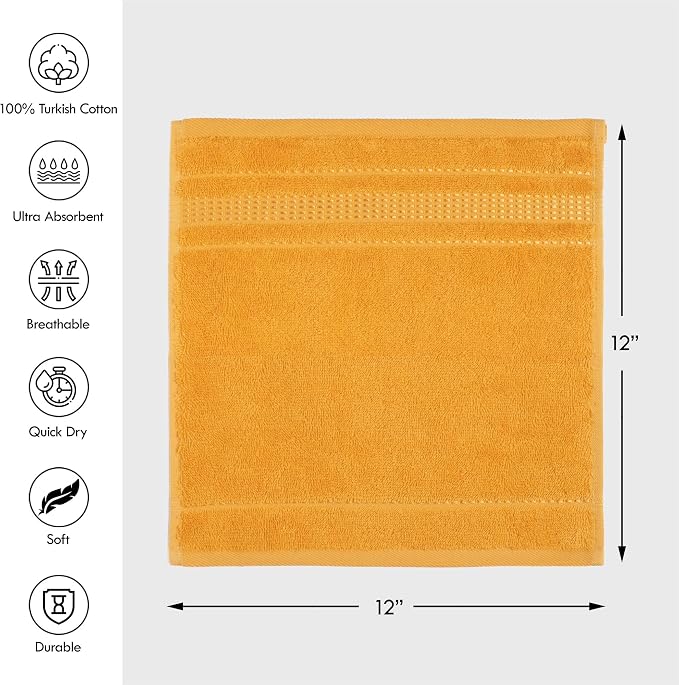 Melissa Linen, 4-Piece Washcloth, 100% Cotton Towels - Image 2