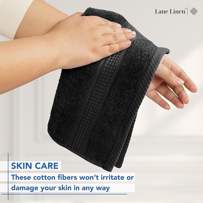 LANE LINEN 100% Cotton Washcloths 24 Pack - Image 3