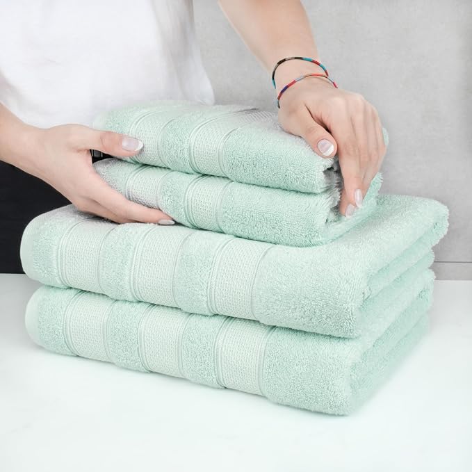American Soft Linen Salem Turkish Bath Towel Set, 100% Cotton 600 GSM 6 Piece - Image 5