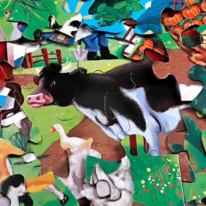 Jumbo Floor Puzzle for Kids, Farm Animals Jigsaw Large Puzzles, 48 Piece Barn - Image 3