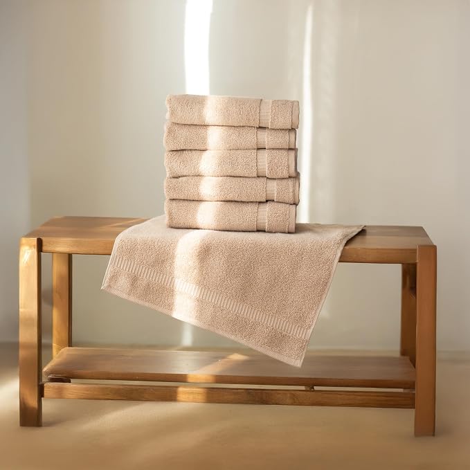 SALBAKOS 100% Turkish Cotton Hand Towel Set of 6 16x30 inch | Heirloom Quality - Image 2
