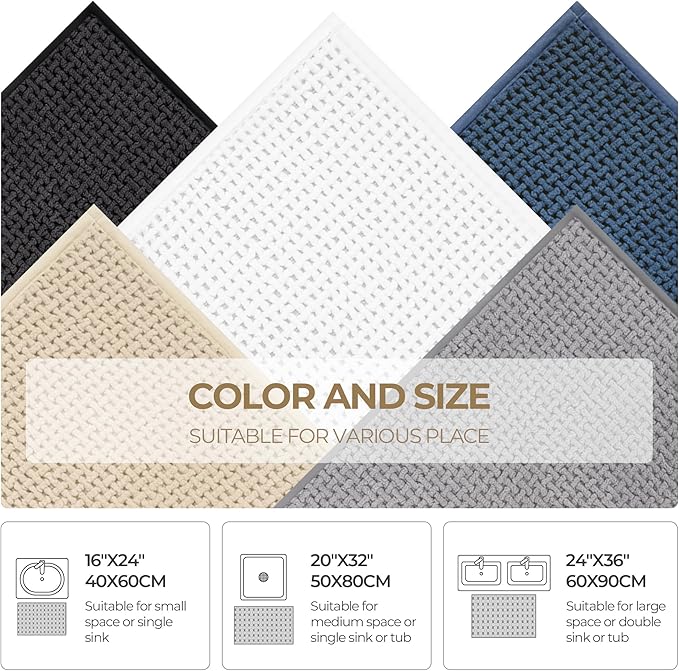 GRANNY SAYS Beige Bathroom Rugs, Absorbent Bath Mats - Image 2