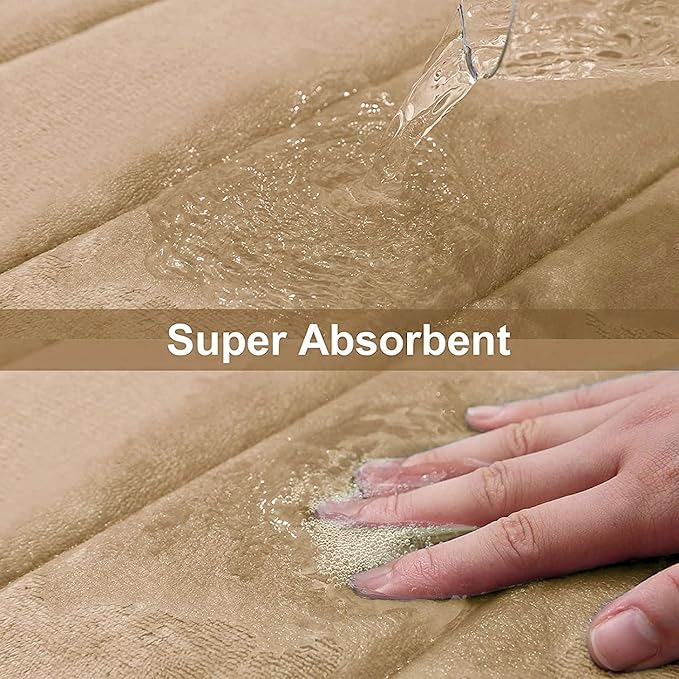 Buganda Memory Foam Bath Mat, Ultra Soft and Non-Slip Bathroom Rugs, Water - Image 4