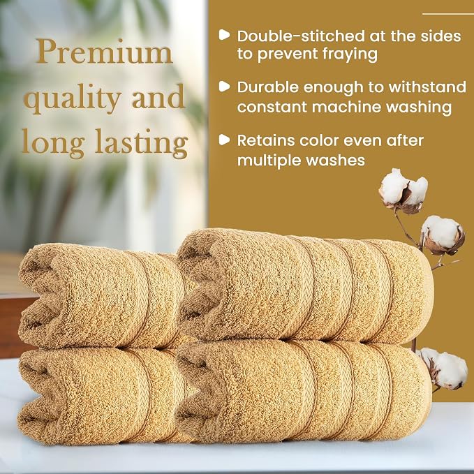 HALLEY Turkish 4 Pack Premium Hand Towels 650 GSM Highly Absorbent Super Soft - Image 5
