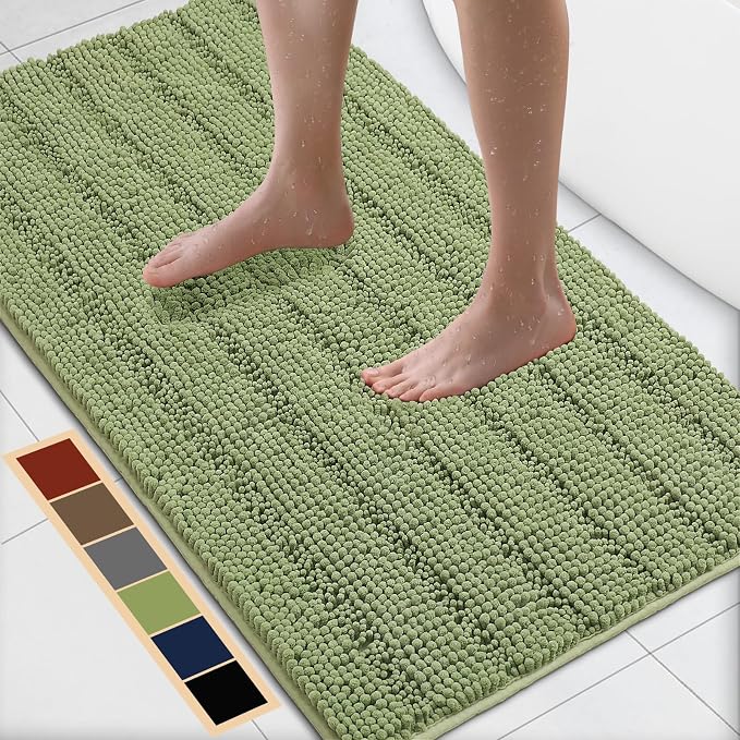 Bcoimo 44"×24" Chenille Bath Mat – Non-Slip by Bcoimo
