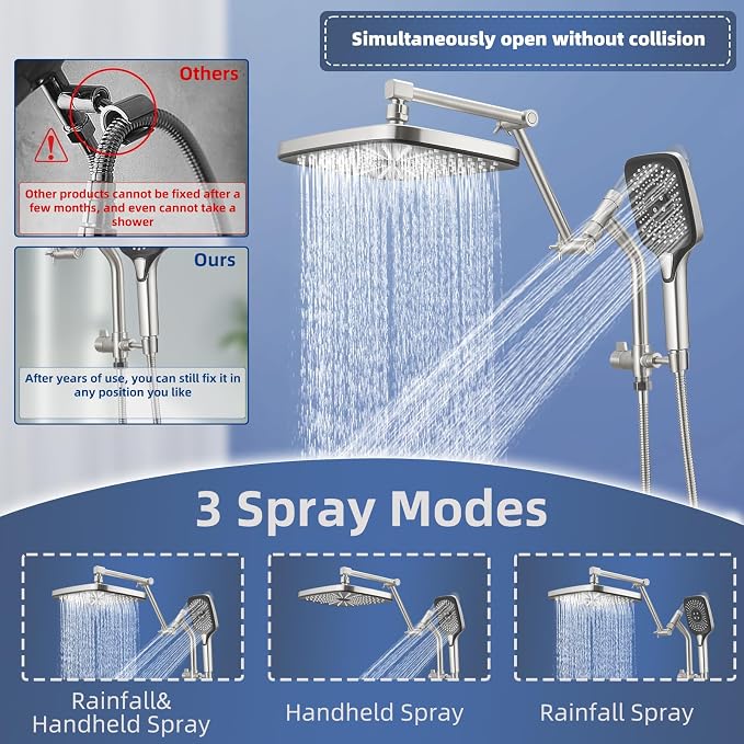 12" High Pressure Rain/Rainfall Shower Heads - Image 7