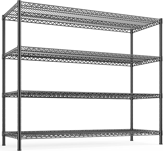 REIBII 2560LBS Storage Shelves 55.5"W Metal Shelving Unit 4 Tier Wire Shelving by REIBII