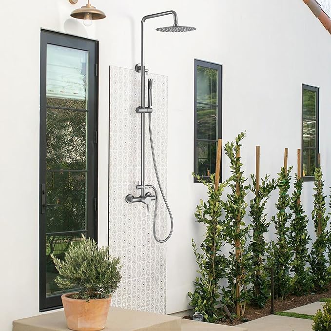 RBROHANT Outdoor Shower, Wall Mount Outdoor Shower Kit, Outside Shower Faucet - Image 9