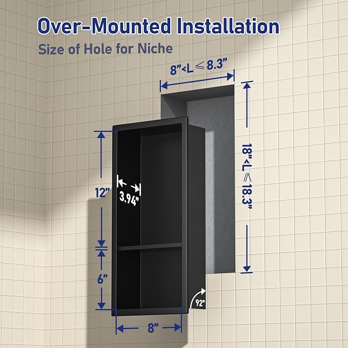 Stainless Steel Shower Niche 8"×18" - Image 3