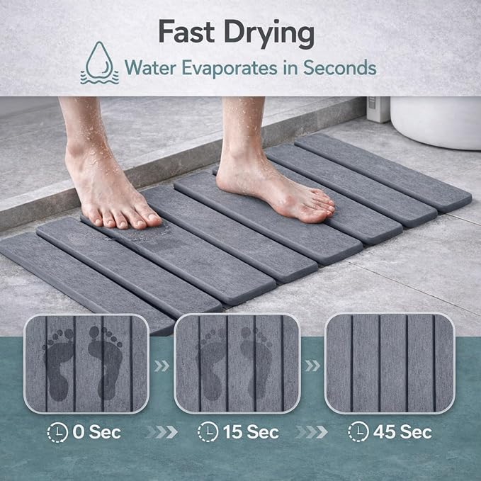Foldable Stone Bath Mat – Premium Diatomaceous Earth Quick Dry Bathroom Mat - Image 5