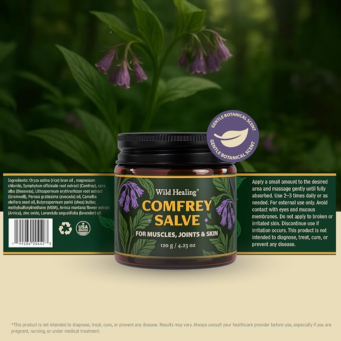 Wild Healing Comfrey Salve – Concentrated Herbal Balm - Image 9