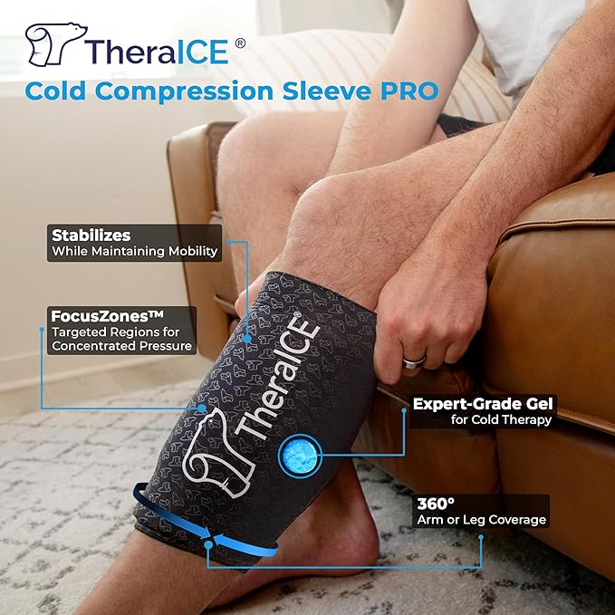 TheraICE Knee Ice Pack Wrap Compression Sleeve - Image 3
