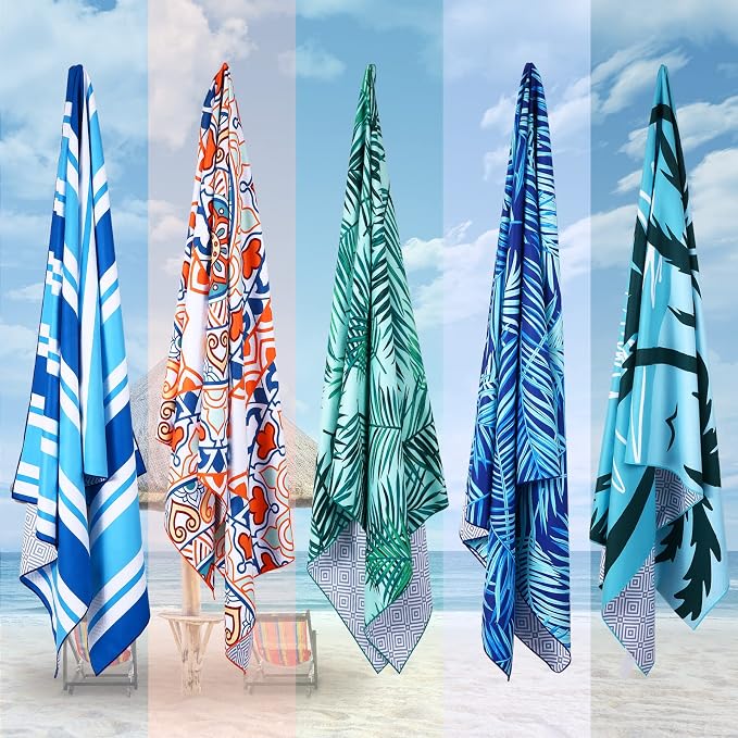 2 Pack Oversized Microfiber Beach Towel, Quick Drying, Super Absorbent - Image 7
