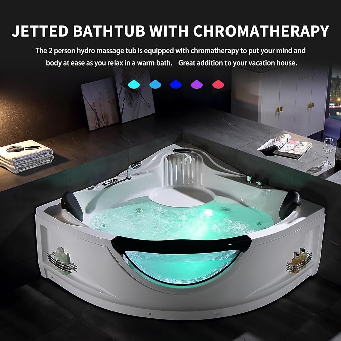Empava Corner Whirlpool Bathtub - Image 4