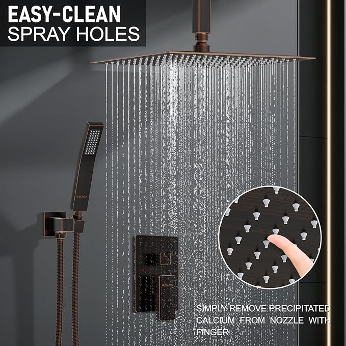 KOJOX Ceiling Oil Rubbed Bronze Shower System: Complete Trim Kit - Image 2