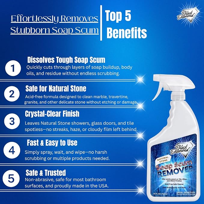 Black Diamond Stoneworks Natural Stone Shower Soap Scum Remover Spray. - Image 3