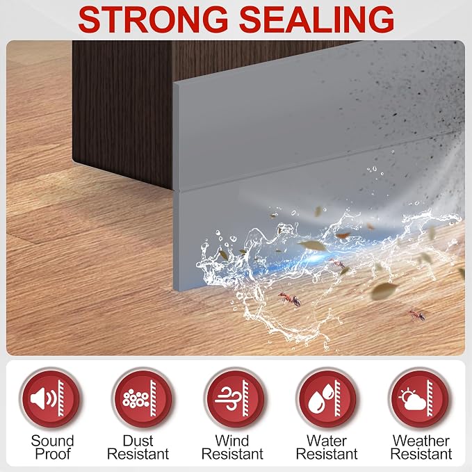 MYFAMIREA Door Weather Stripping 3IN x 20FT Door Draft Stopper Seal Tape - Image 3