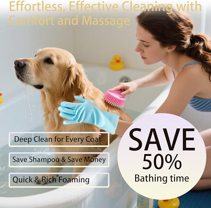 6PCS Pet Grooming Gloves |Pet Bath Brush|Pet Washing Gloves|Dog Bath - Image 2
