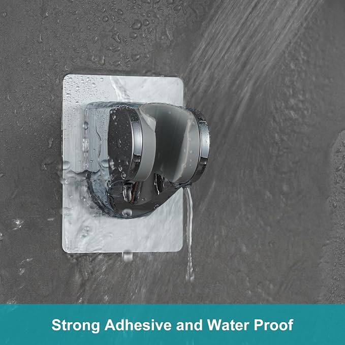 Shower Head Holder Strong Adhesive No Drilling Wall Mount Adjustable Handheld - Image 4