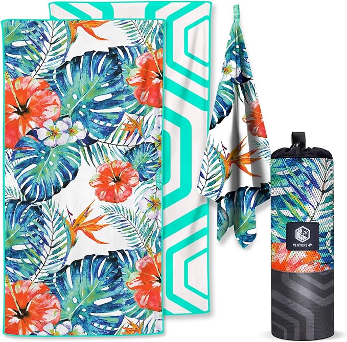 VENTURE 4TH Microfiber Beach Towel: Quick-Dry, Sandproof and Lightweight by VENTURE4TH