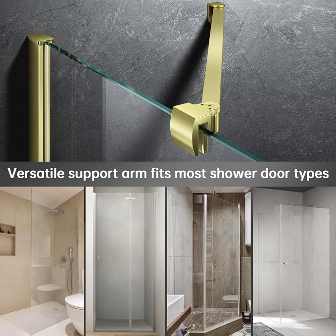 Frameless Shower Door Support Bar, Stainless Steel Wall-to-Glass Support Arm to - Image 7