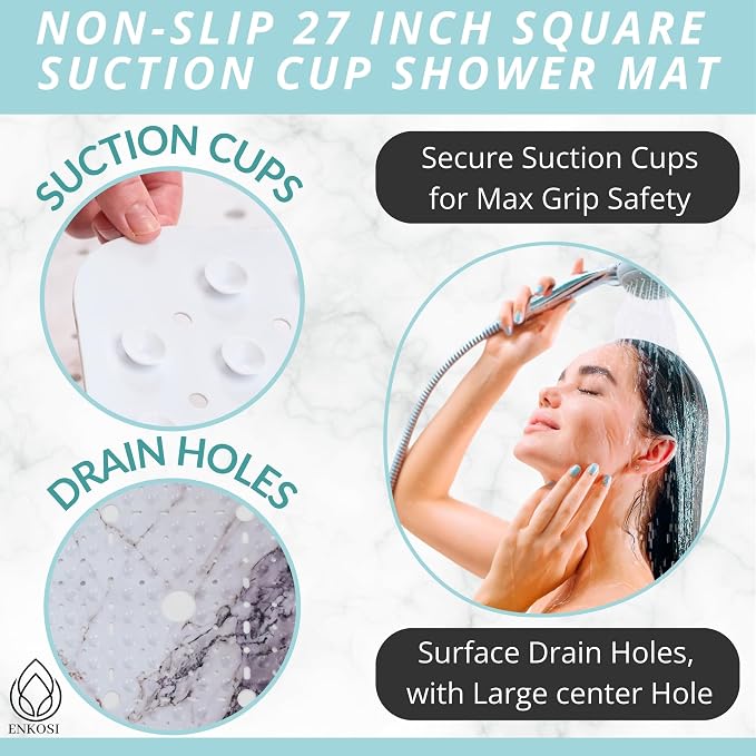ENKOSI Square Shower Mat 27x27 inch - Image 2