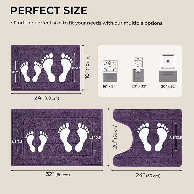 GRANNY SAYS Bathroom Rugs Sets 3 Piece, Soft Absorbent Microfiber Bath Mats - Image 2