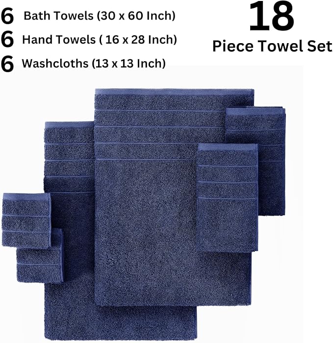 Casa Platino 100% Cotton Luxury Bath Towel Set - Image 4