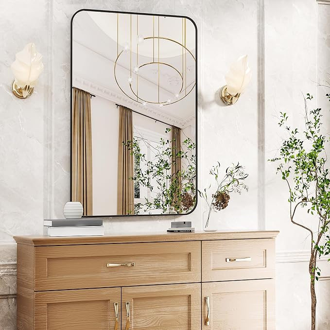 Antok Bathroom Mirror, Decorative Mirrors Vanity Mirror Aluminum Alloy Frame - Image 2