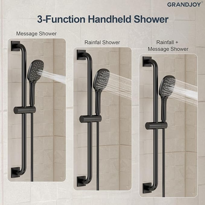 Matte Black 10 Inch Rainfall Shower System - Image 5