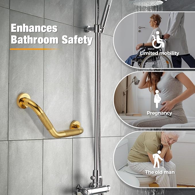 Grab Bars for Bathtubs and Showers- 1-1/4 x 16 Angled Shower Grab Bar for - Image 4
