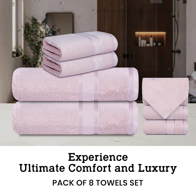 Casa Lino Bath Towel Set of 8 - Image 2