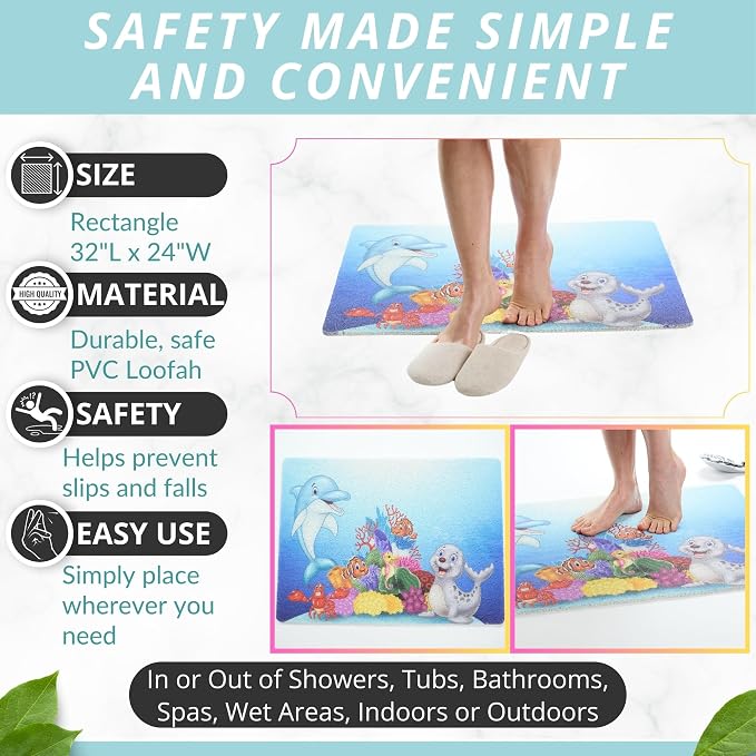 Enkosi Loofah Non-Slip Shower Mat - Image 3