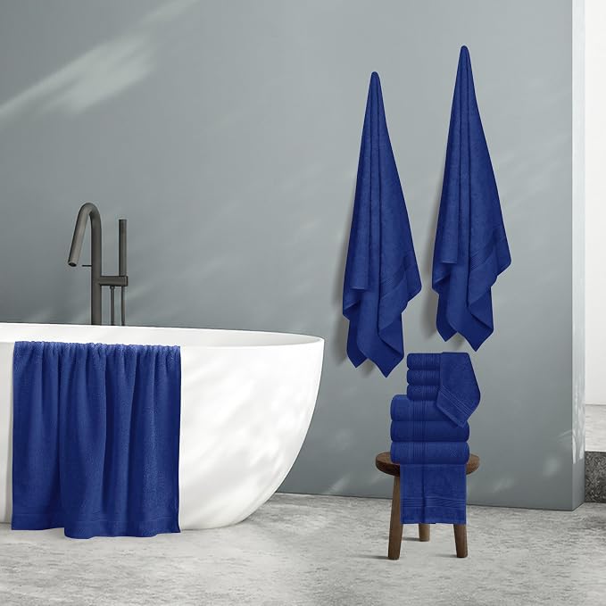 Belizzi Home 100% Cotton Towel Set, Contains 6 Soft Bath Towel, 6 Hand Towels - Image 5