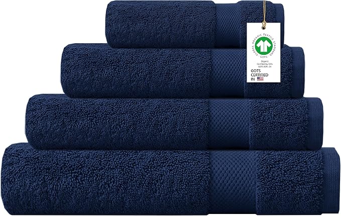 Delara 100% Organic Cotton Towels 650 GSM Plush Feather Touch Quick Dry Towel by Delara