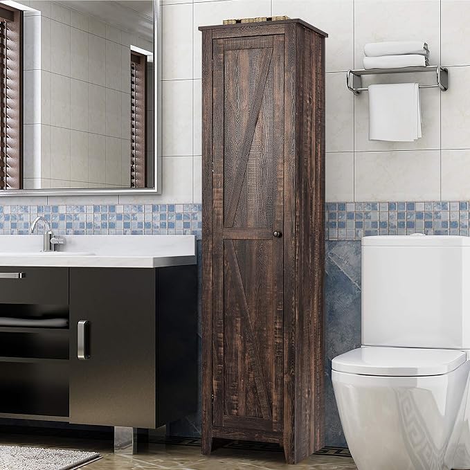 Giantex Tall Storage Cabinet Free Standing Floor Storage Tower - Image 8