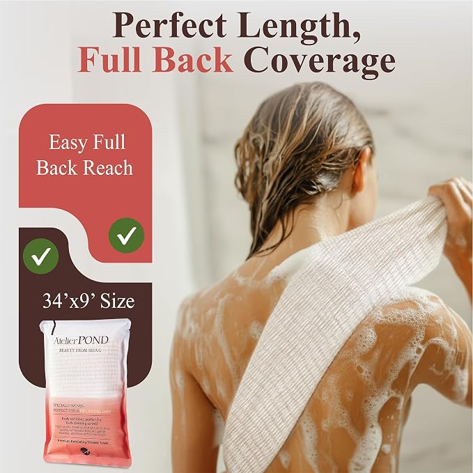 Korean Exfoliating Washcloth 2-Pack – Non-Irritating Cotton-Blend Exfoliating - Image 5