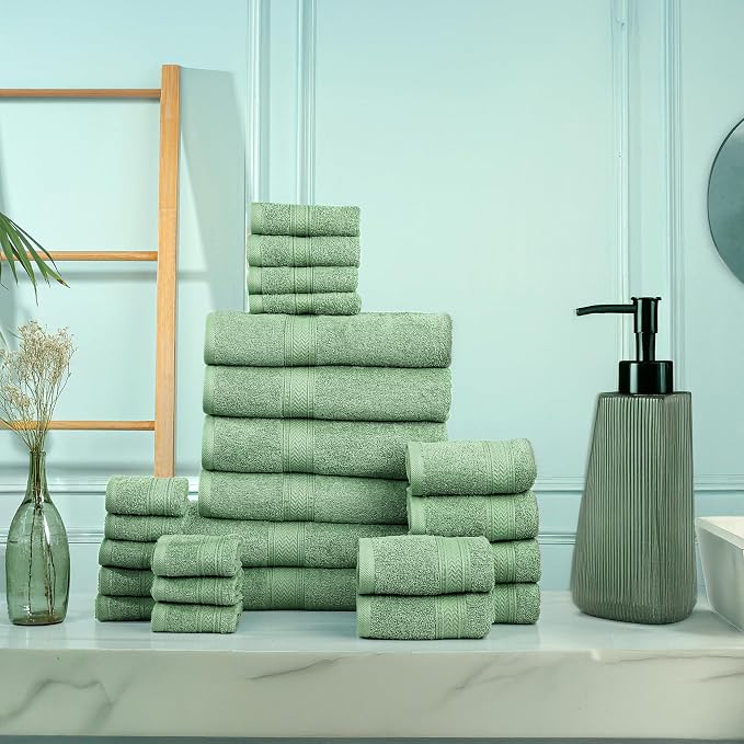 HILLFAIR - 100% Cotton 24 Piece Bath Towels Set - Image 6