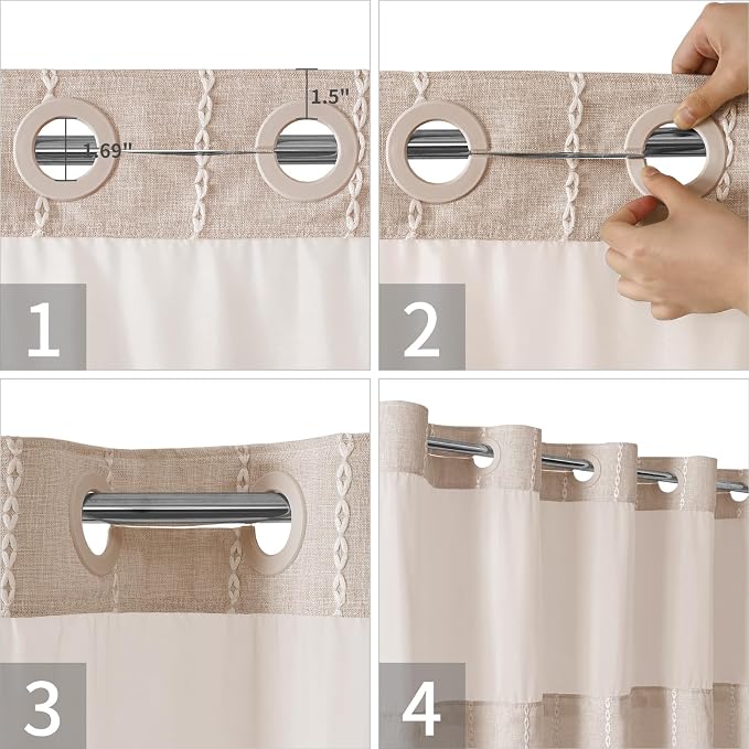 No Hook Stall Shower Curtain - Image 5