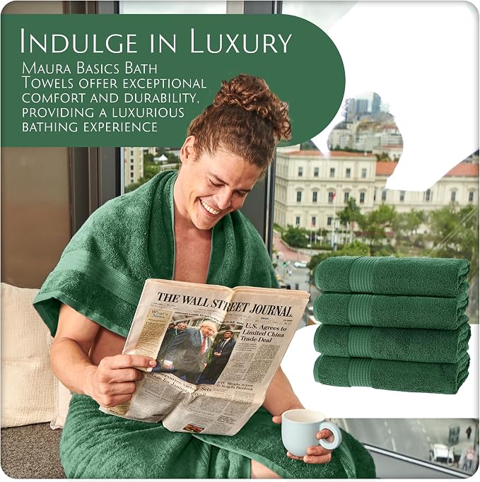 MAURA Basics Performance Bath Towels 100% Turkish Cotton - Image 5