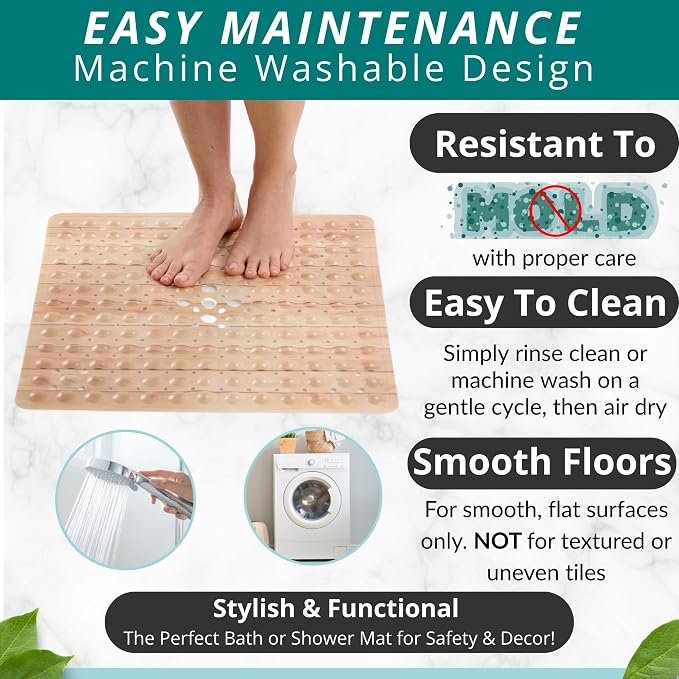 ENKOSI Square Shower Mat 21x21 inch - Image 4