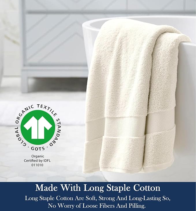 Delara Organic Cotton Luxuriously Plush Bath Sheet | GOTS & Oeko-TEX Certified - Image 3