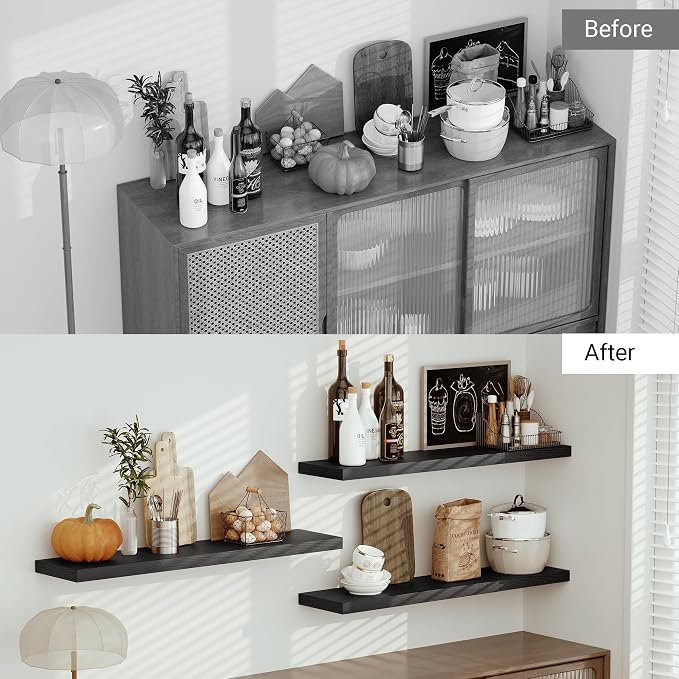 Vivelove Single Floating Shelves 48 Inches, 48 x 10 inch Deep x 1.8 in Thick - Image 4