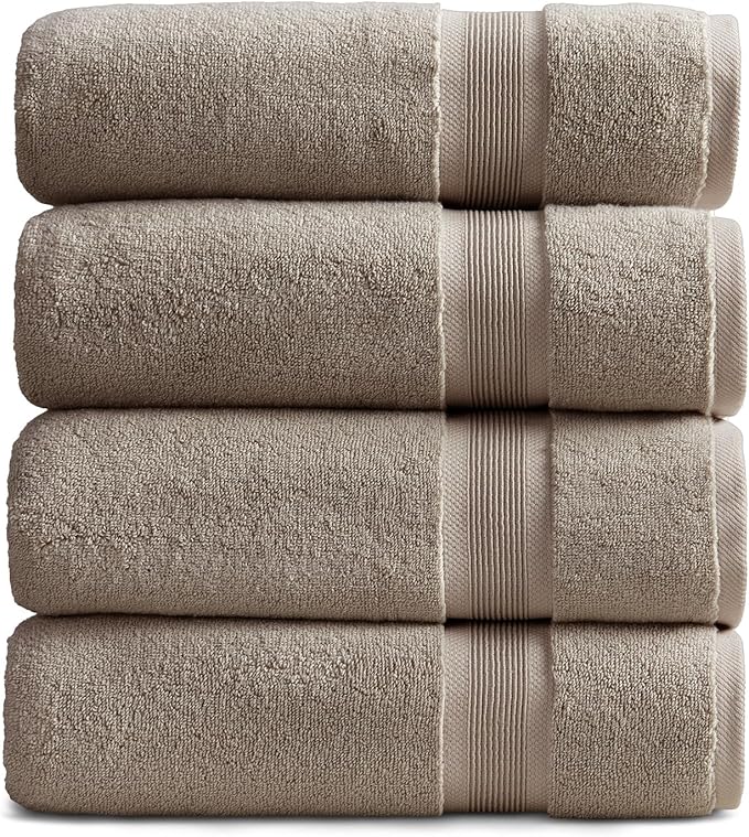 Springtree Home Luxury Bamboo Rayon Bath Towel Set of 4 | 35% Bamboo Rayon by SpringtreeHome