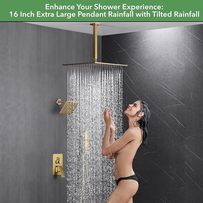 VANFOXLE Shower Faucet Set Brushed Gold Shower System, Shower Faucet - Image 6