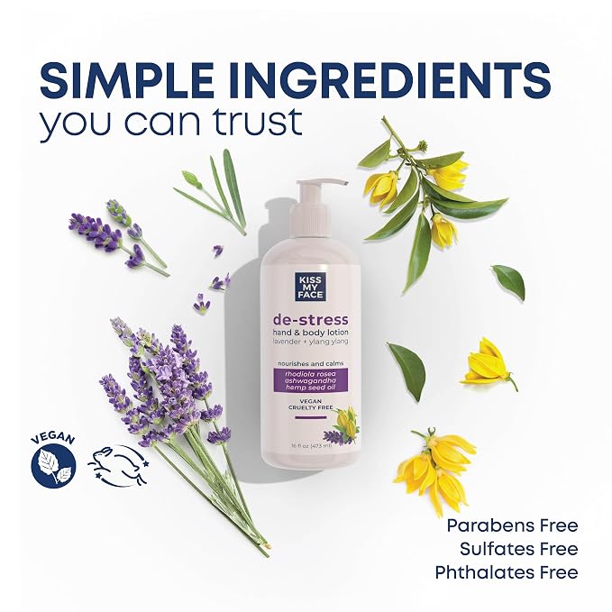 Kiss My Face De-Stress Hand & Body Lotion Lavender + Ylang Ylang - Image 2
