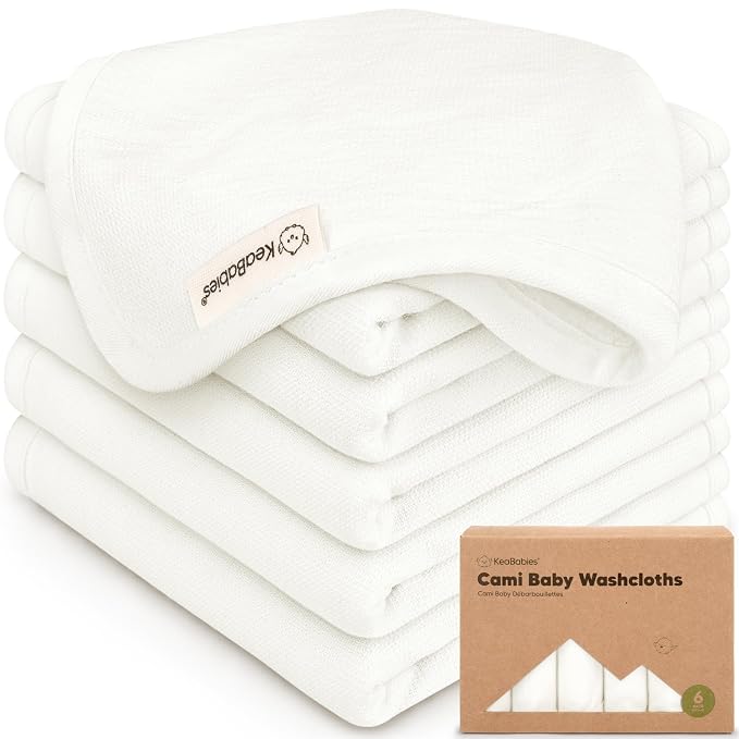 6-Pack Cotton Baby Washcloths for Newborn by KeaBabies
