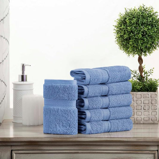 Superior Egyptian Cotton Pile Face Towel/Washcloth Set of 6, Ultra Soft Luxury by SUPERIOR